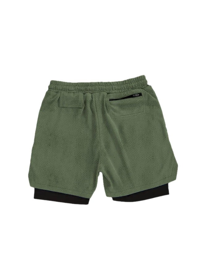 ناكسوس شورتات رياضية للرجال، شورتات رياضية للجري للرجال، شورتات رياضية برباط للرجال، شورتات رياضية فضفاضة بطبقتين وأربعة جيوب - Image 1